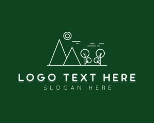 Outdoor Mountain Line art logo