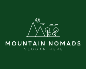 Outdoor Mountain Line art logo design