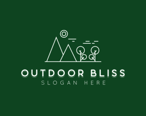 Outdoor Mountain Line art logo design