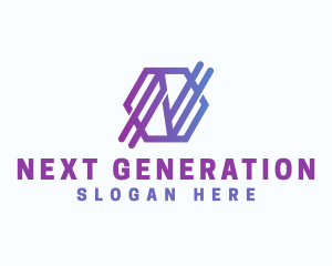 Startup Business Hexagon Letter N logo design