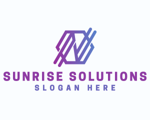 Startup Business Hexagon Letter N logo design