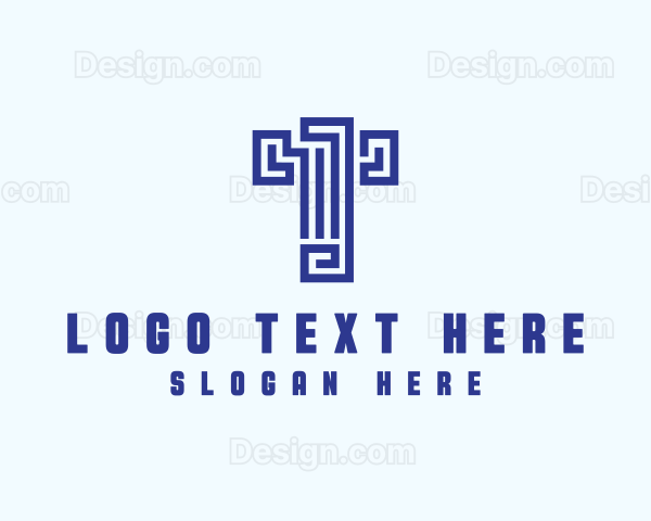 Mediterranean Greek Letter T Logo