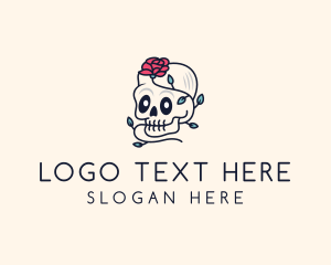 Rose Plant Skull logo