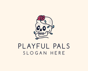 Rose Plant Skull Logo