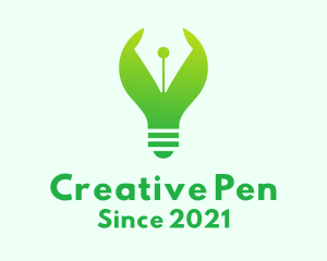 Pen Nib Bulb logo design