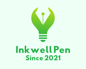 Pen Nib Bulb logo design