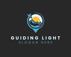 Mountain Travel Location Pin logo design