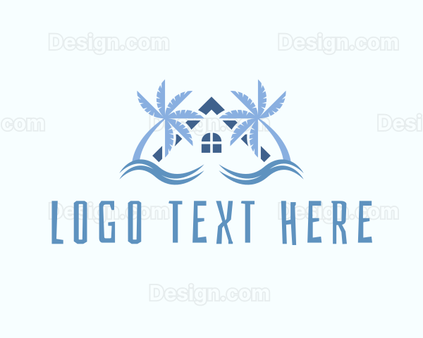 Tropical Palm Tree House Logo