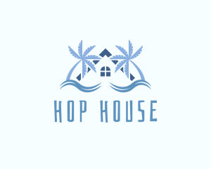 Tropical Palm Tree House logo design