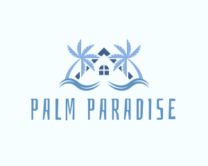 Tropical Palm Tree House logo design