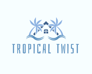 Tropical Palm Tree House logo design