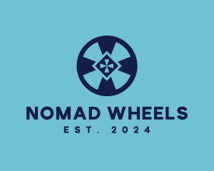 Blue Wheel Shield logo design