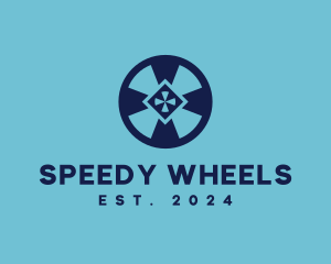 Blue Wheel Shield logo design