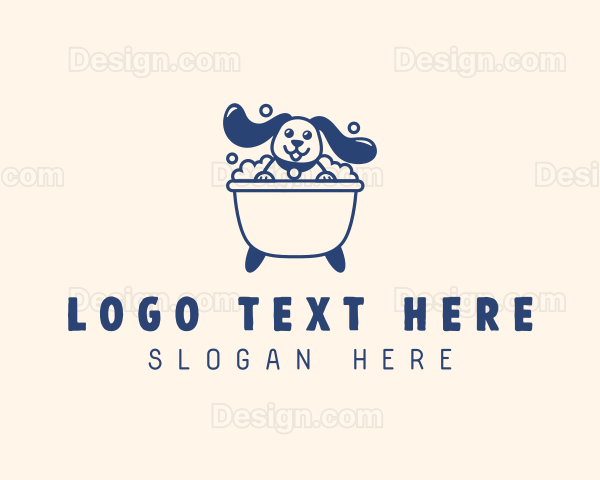 Bathing Pet Dog Logo