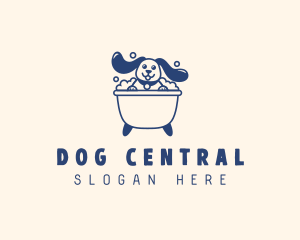 Bathing Pet Dog logo design