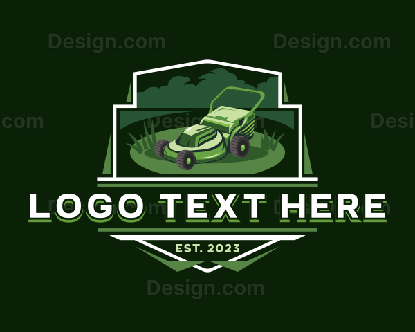 Grass Cutter Lawn Mower Logo