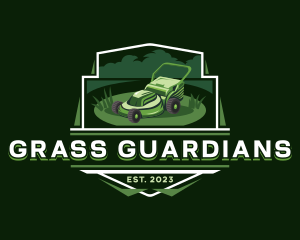 Grass Cutter Lawn Mower logo design