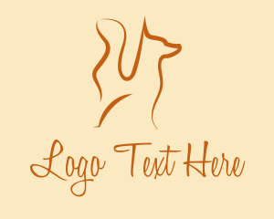 Minimalist Orange Dog  logo