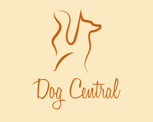 Minimalist Orange Dog  logo design