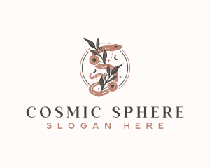 Floral Cosmic Snake logo design