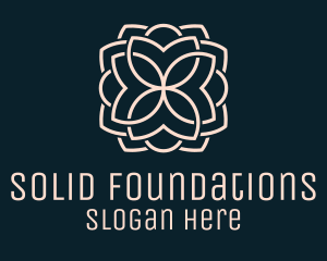 Beige Monoline Blooming Flower Logo