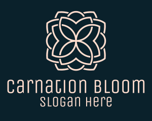 Beige Monoline Blooming Flower logo design