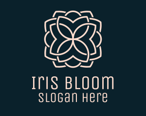 Beige Monoline Blooming Flower logo design