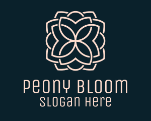 Beige Monoline Blooming Flower logo design