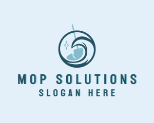 Mop Wash Cleaning logo design