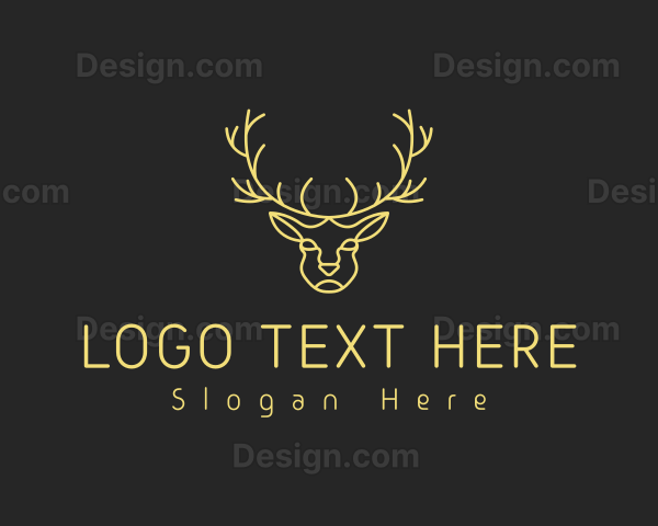 Deer Stag Line Art Logo