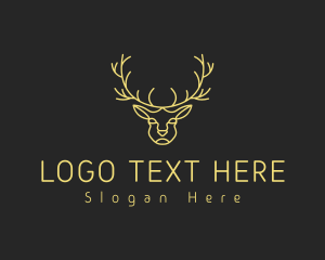 Deer Stag Line Art Logo