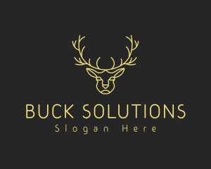 Deer Stag Line Art logo design