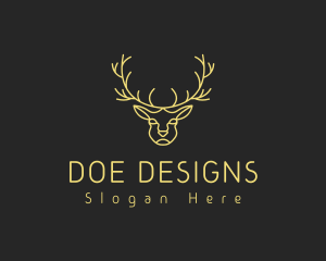 Deer Stag Line Art logo design