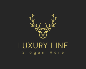 Deer Stag Line Art logo design