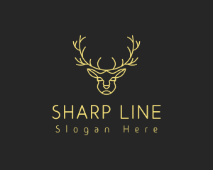 Deer Stag Line Art logo design