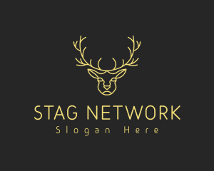 Deer Stag Line Art logo design