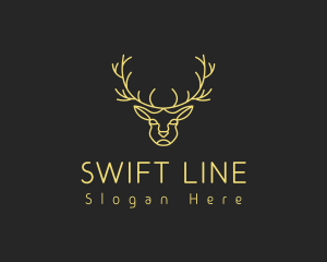 Deer Stag Line Art logo design