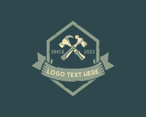 Rustic Hexagon Hammer Logo