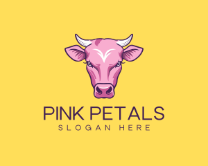 Purple Pink Bull Cow logo design