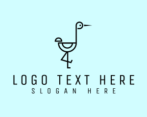 Minimalist Stork Bird logo