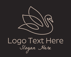 Elegant Swan Monoline Logo