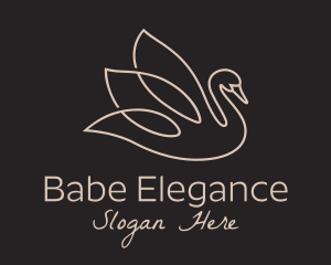 Elegant Swan Monoline logo design