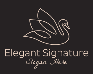 Elegant Swan Monoline logo design