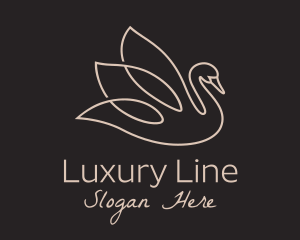 Elegant Swan Monoline logo design