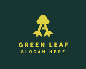 Green Leaves Letter A logo