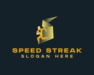 Speed Human Bolt logo design