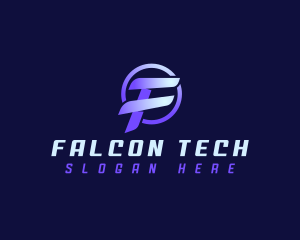 Digital Tech Letter F logo design