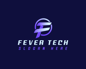 Digital Tech Letter F logo design