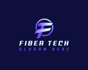 Digital Tech Letter F logo design