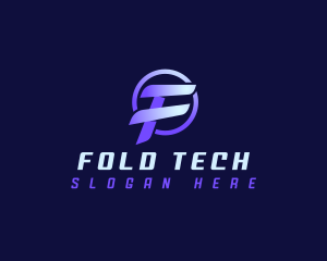Digital Tech Letter F logo design